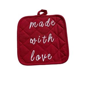 Made With Love Valentines Red Pot Holder
